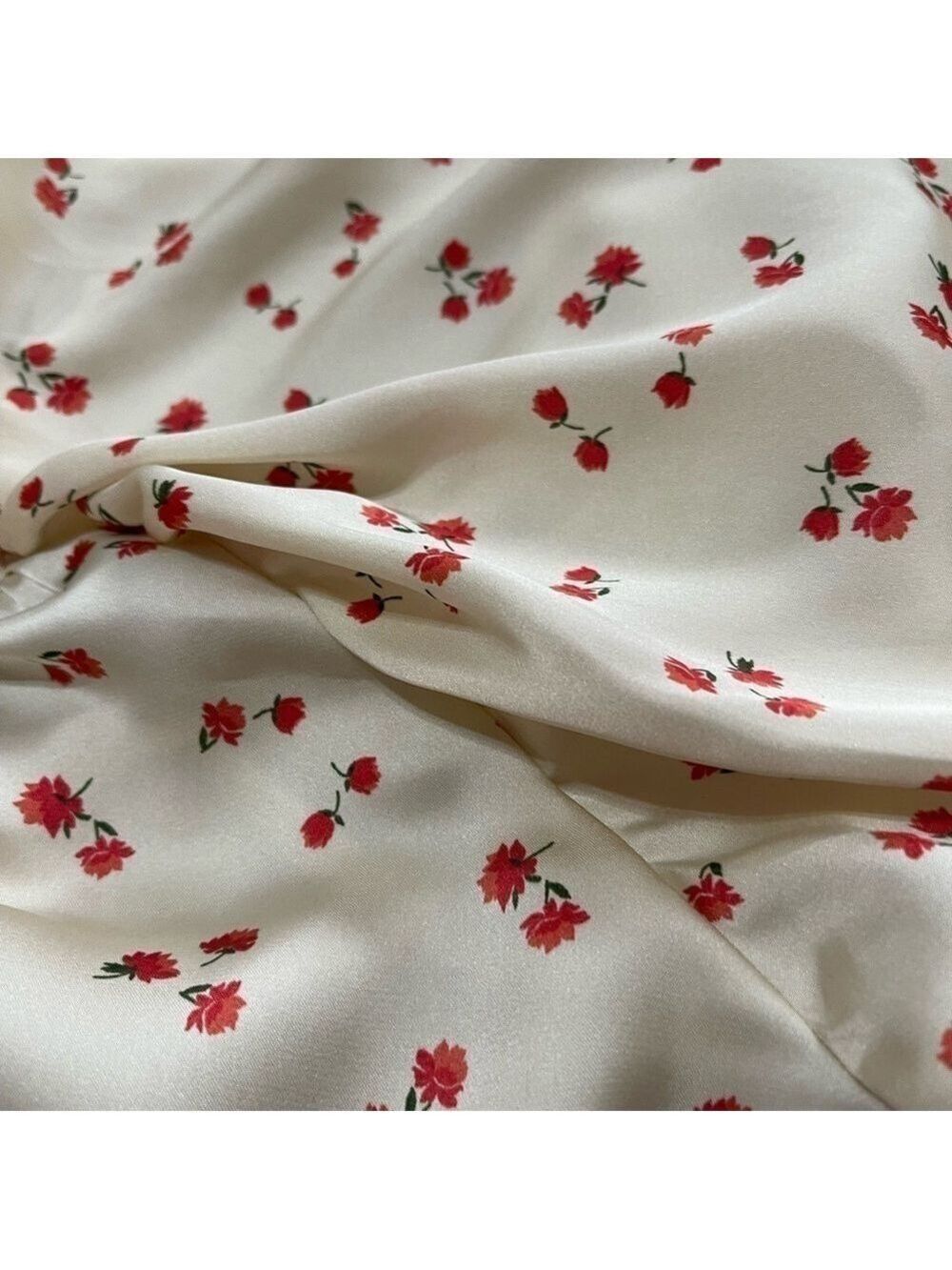 TOPSHOP Ditsy Floral Ruched Midi Satin Slip Dress Size 10 Brand New with Tags! - Picture 6 of 12